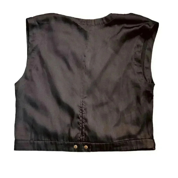 Robert Rodriguez Women's XL Black Sleeveless V-Neck Satin Blouse - Picture 2 of 8